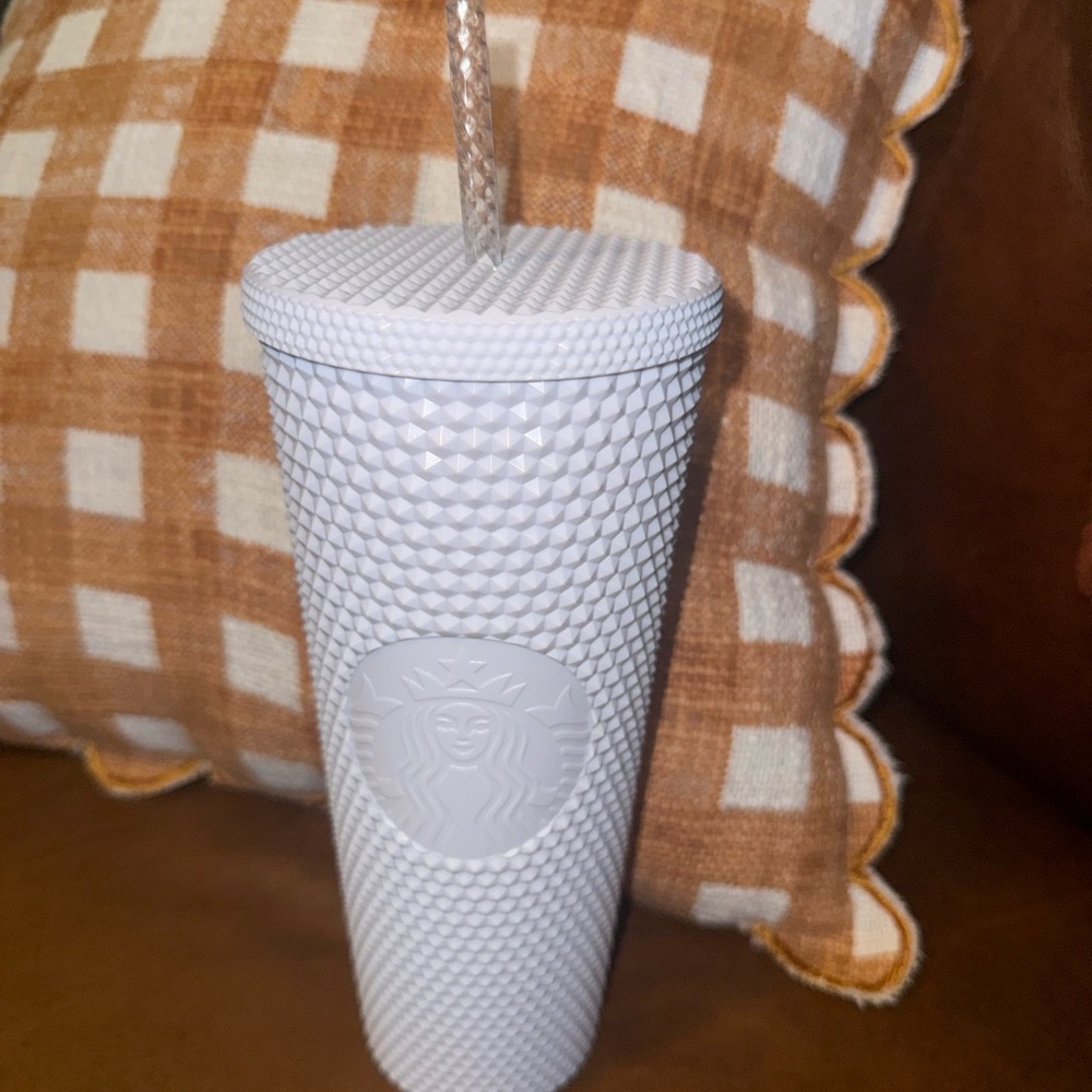 Starbucks Matte White Studded Tumbler with Straw